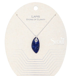 Organic Stone Necklace Lapis/Silver - Stone of Clarity (NS008)