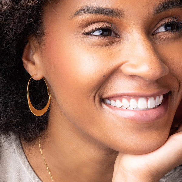 Refined Earring Collection - Crescent Hoop/Gold Vermeil (ER002)