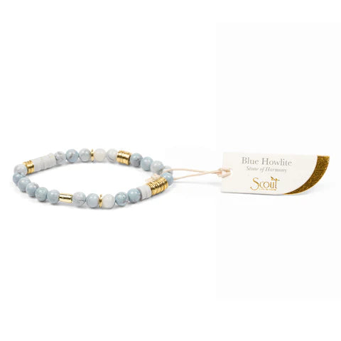 Intermix Stone Stacking Bracelet - Blue Howlite (SH005)
