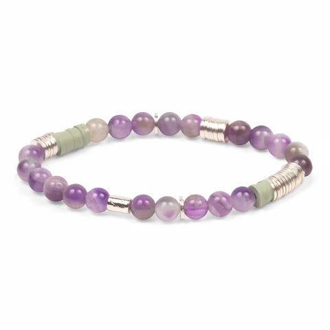 Intermix Stone Stacking Bracelet - Amethyst SH008