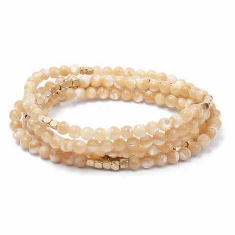 Stone Wrap Mother of Pearl/Gold - Stone of Prosperity (SW049)