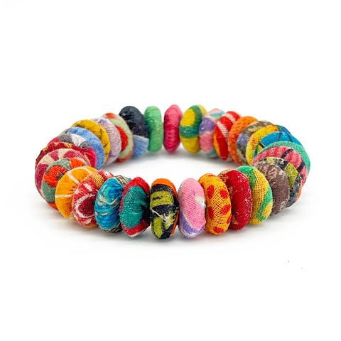 Aasha Kantha Oval Beaded Stretch Handcrafted Bracelet (B5019)