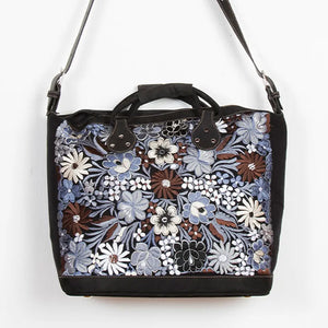 Black / Grey Embroidered Tote (AP26BK)