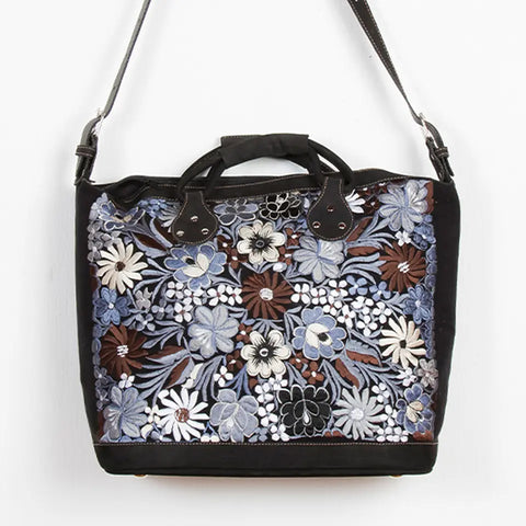 Black / Grey Embroidered Tote (AP26BK)