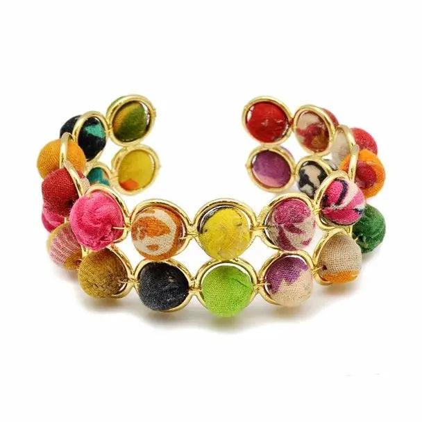 Aasha Kantha Brass Frame Handcrafted Bracelet (B5011)