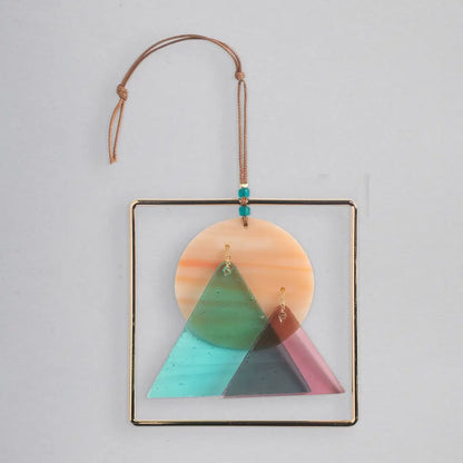 Stained Glass Light Catcher - Sunset Mountains  LG004