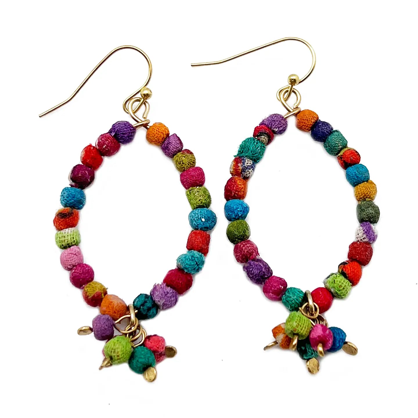 Aasha Kantha Handcrafted Small Oval Hoop Earrings (E5096)