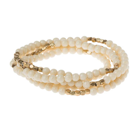 Stone Wrap White Fossil Jasper-The Supreme Nurturer(SW003)