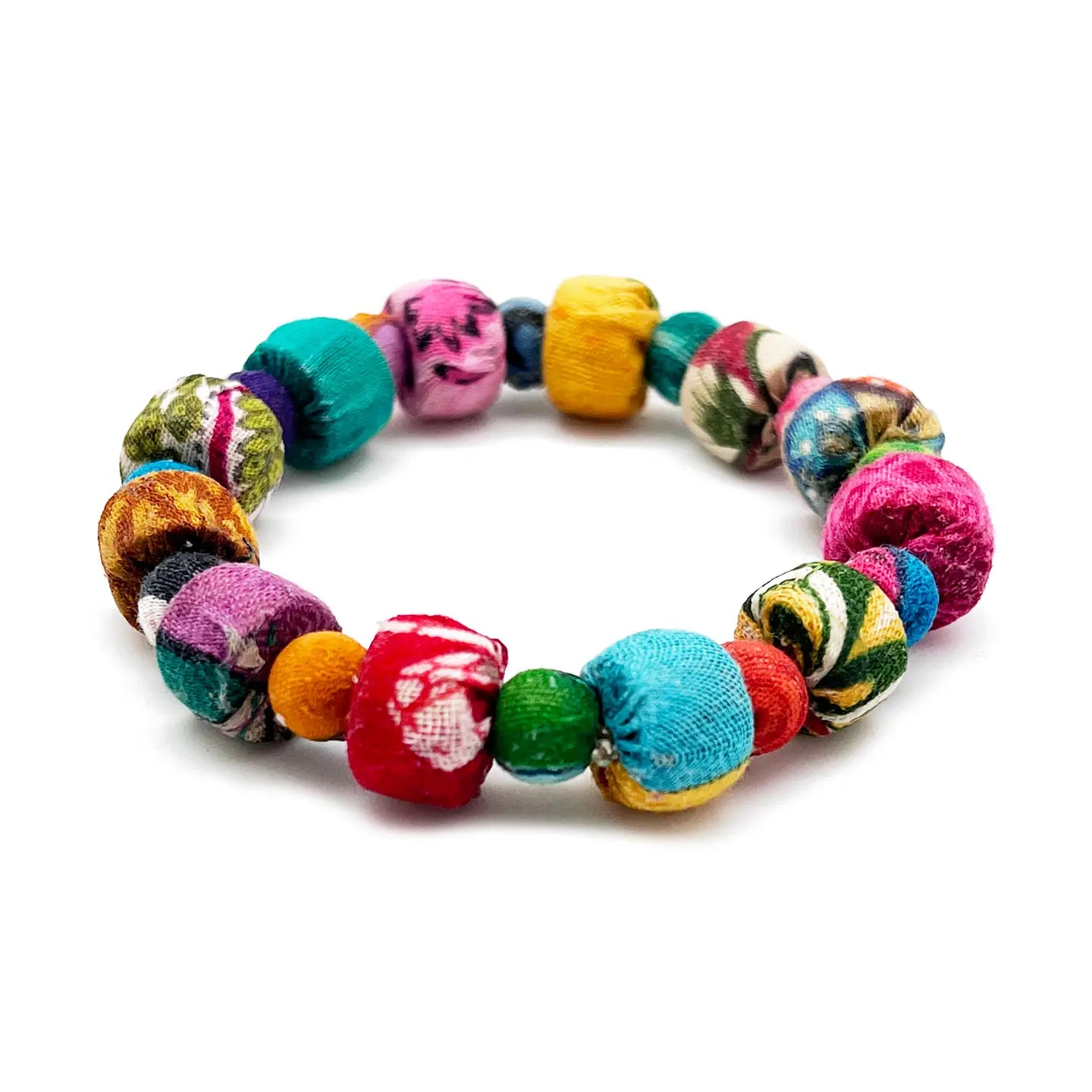 Small Aasha Bracelet - Elastic Square Round Bead Bracelet (B5209)