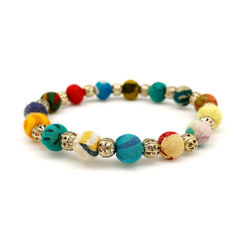 Aasha Stacking Bracelet - Round and Gold Beads (B5205)
