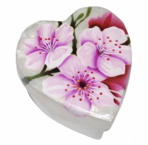 Small Cherry Blossom Heart Trinket Box (1125-C)