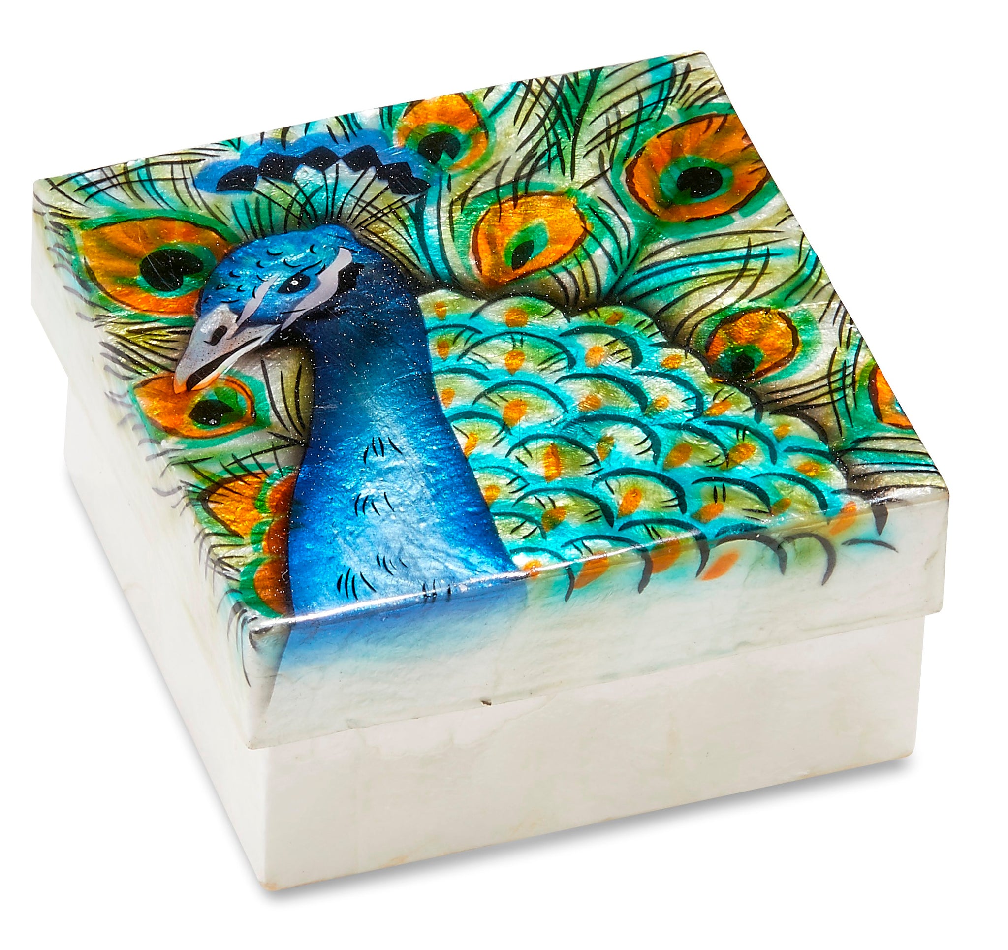 Large Peacock Trinket Box (1239B)
