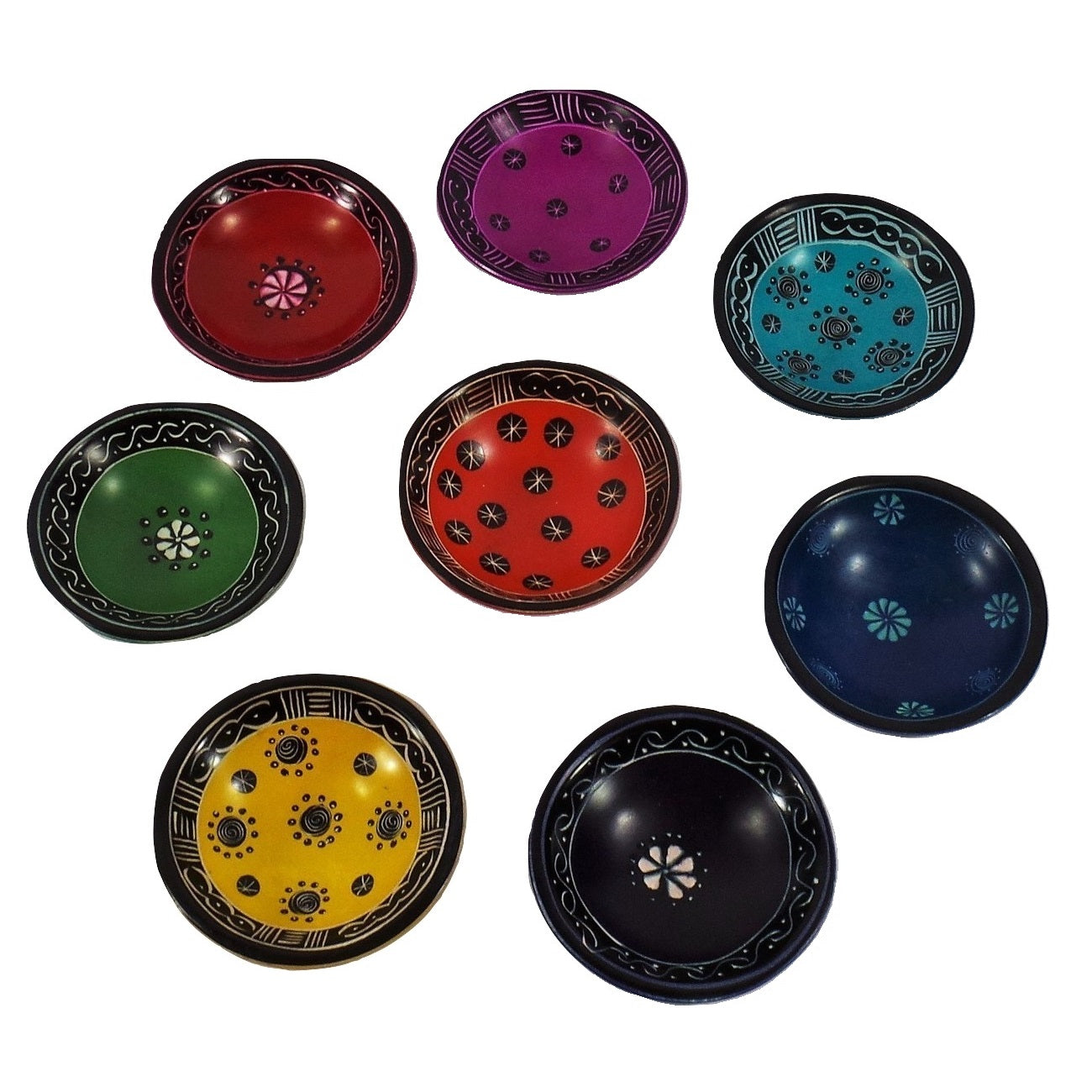 Colorful Soap Stone Round Dishes (C1001)