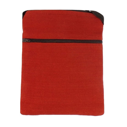 Rust Embroidered Passport Bag (EA32)