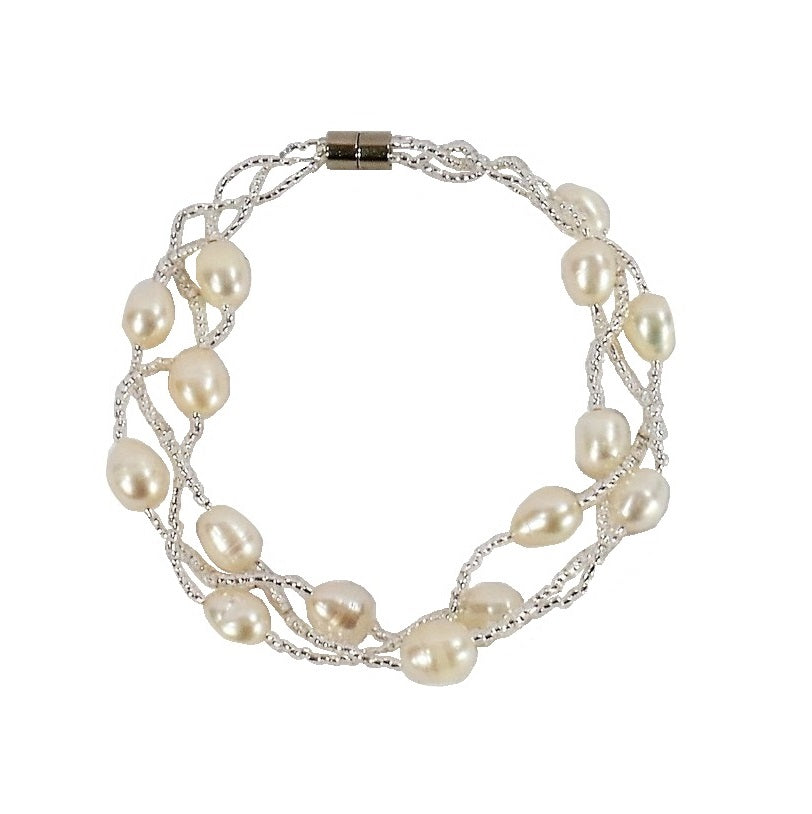 ブレスレット LESS IS MORE Freshwater Pearl Bracelet 14K Gold Field Magnet Freshwater Pearl Bracelet, 14K Gold Filled Beaded Pearl