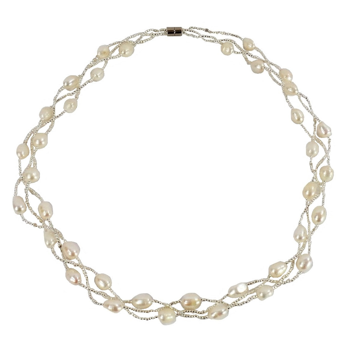 White Freshwater Pearl Necklace (F023)
