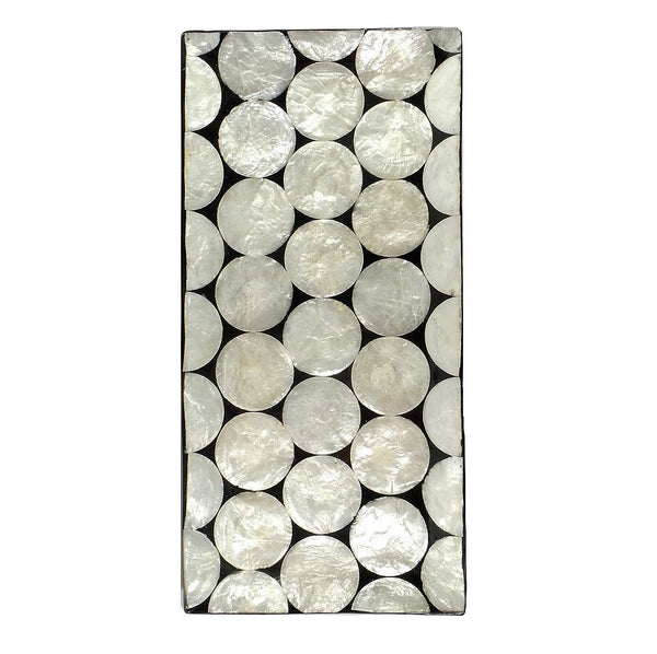 Rectangle Capiz Circles and Black Tray