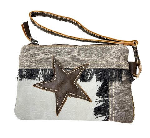 Star Canvas and Leather Wristlet (54862)