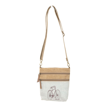 Double Zipper Two Tone Bike Shoulder Bag (54942)