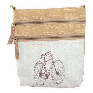 Double Zipper Two Tone Bike Shoulder Bag (54942)