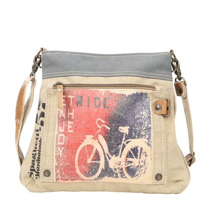Enjoy The Ride Mixed Canvas Shoulder/Crossbody Bag (55528)