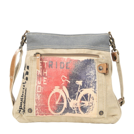 Enjoy The Ride Mixed Canvas Shoulder/Crossbody Bag (55528)