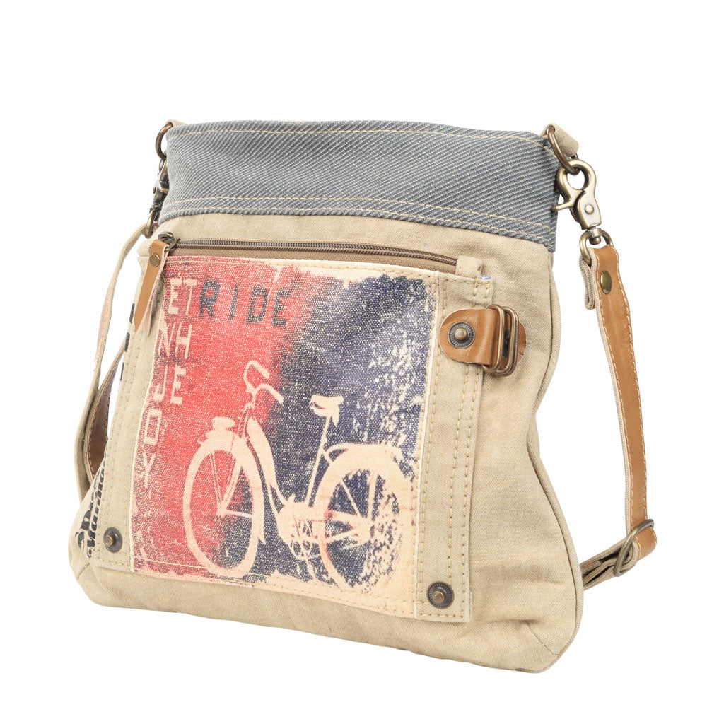 Enjoy The Ride Mixed Canvas Shoulder/Crossbody Bag (55528)