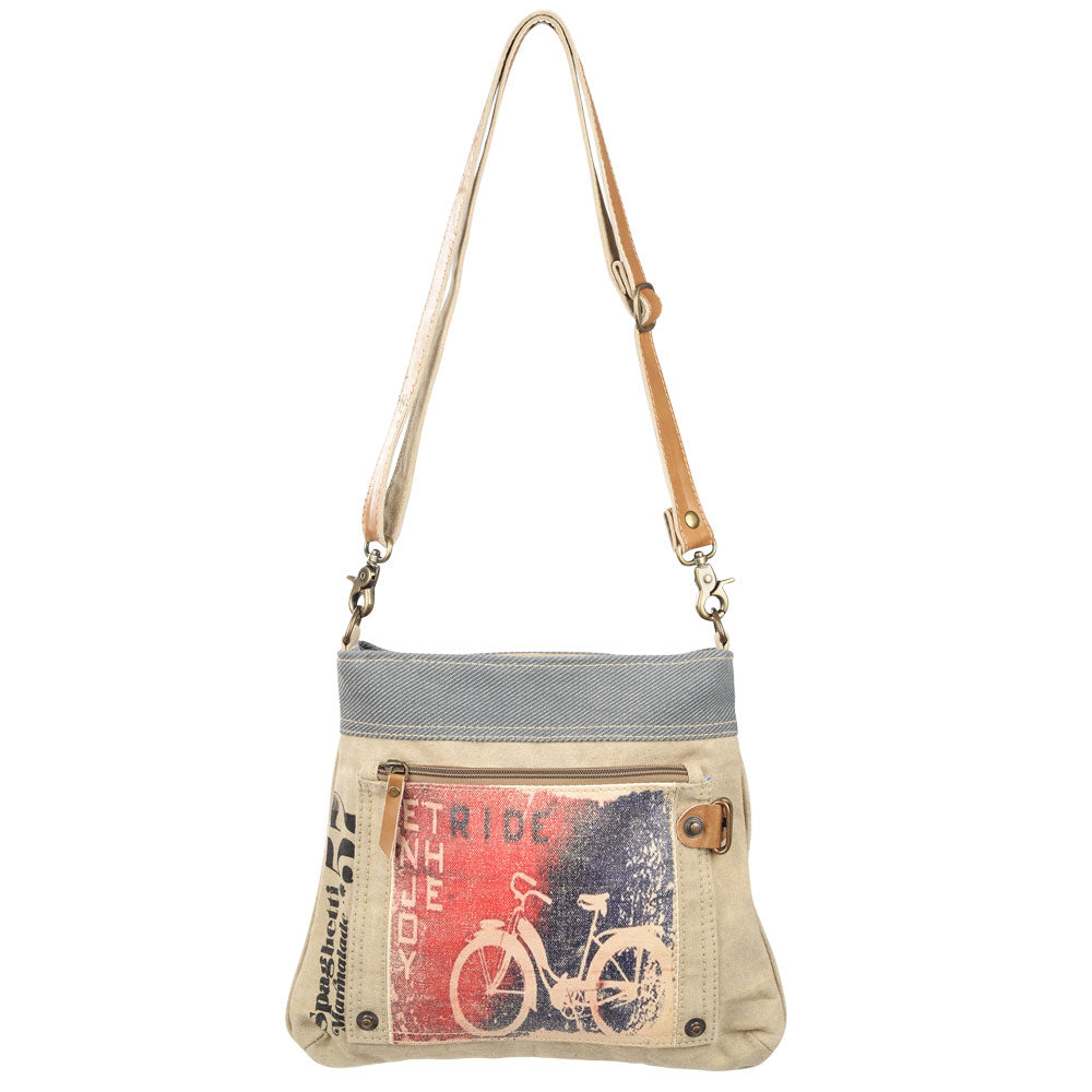 Enjoy The Ride Mixed Canvas Shoulder/Crossbody Bag (55528)