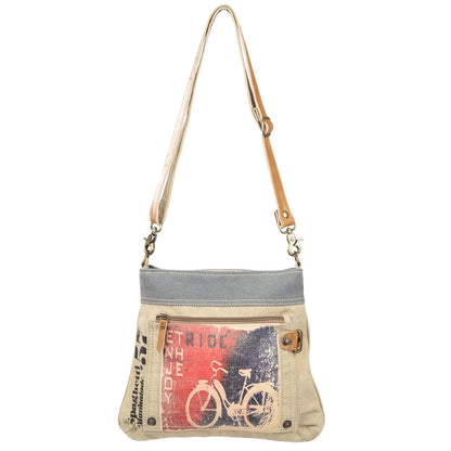 Enjoy The Ride Mixed Canvas Shoulder/Crossbody Bag (55528)