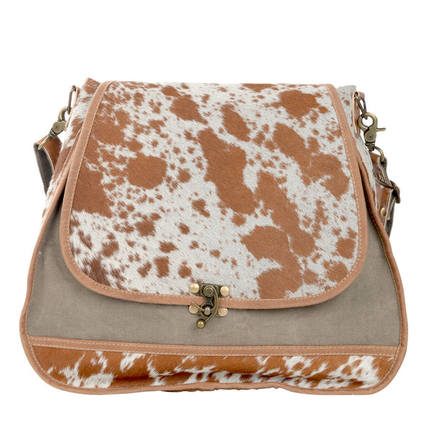 Shoulder Bag with Latch and Cowhide Flap (55546)