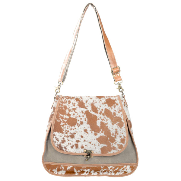 Shoulder Bag with Latch and Cowhide Flap (55546)