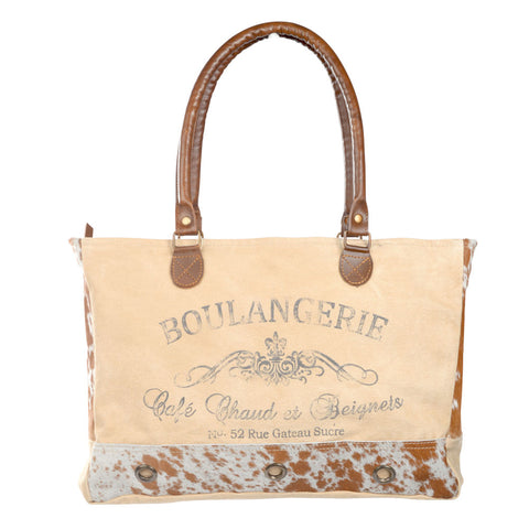 Boulangerie Tote with Cowhide Trim (55558)