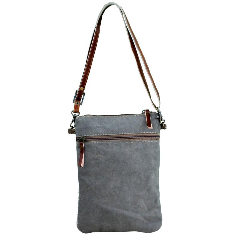 White Canvas Pattern Crossbody Bag (55577)