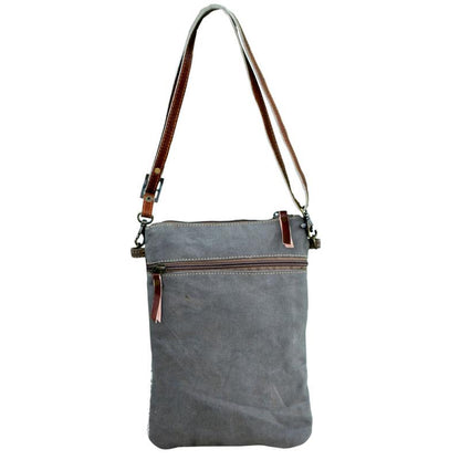 White Canvas Pattern Crossbody Bag (55577)