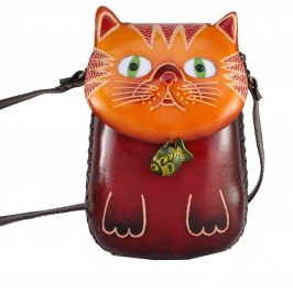 Cat with Fish Cross-body Purse (AY59)