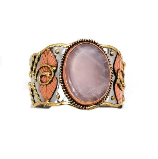 Rose Quartz Cuff Bracelet (B2209)