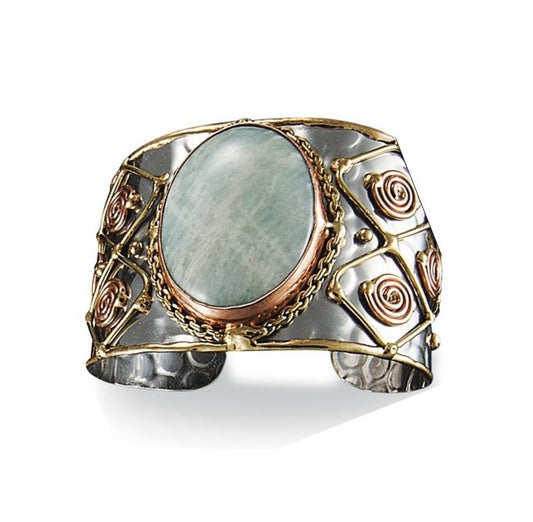 Amazonite Cuff Bracelet (B2213)