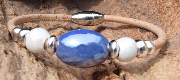 Violet Blue and White Bracelet (B61)