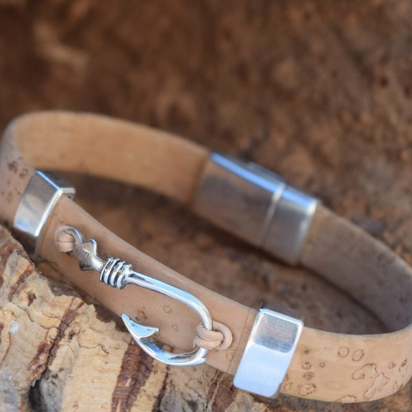 Fishhook Cork Bracelet (B69)