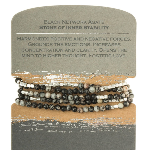 Black Network Agate - Stone of Inner Stability (SW009)