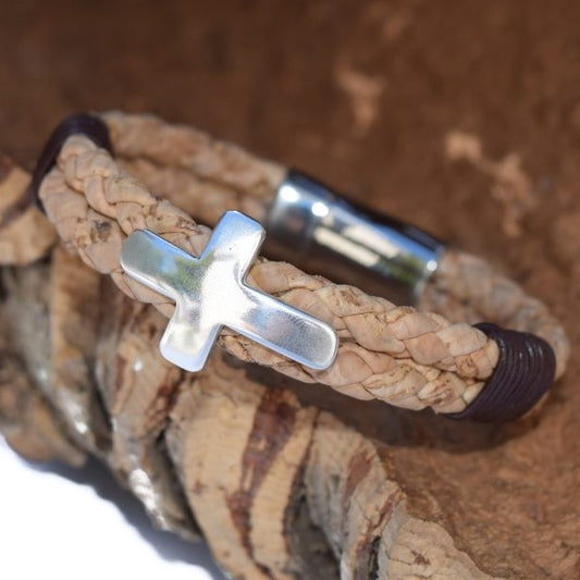 Christian Cross Cork Bracelet (B6)