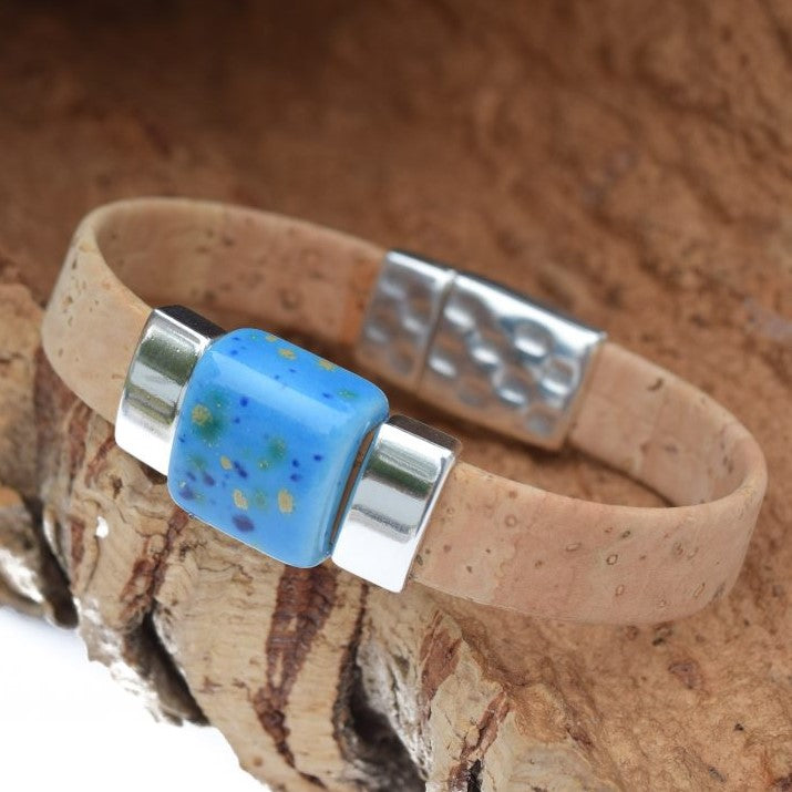 Light Blue Clay Bead Bracelet (B64)