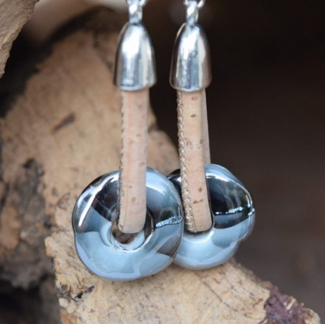 Grecian Bead Cork Earrings (E10)