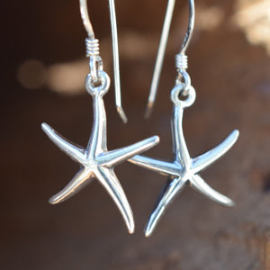 Sterling Silver Starfish Earrings (E12)
