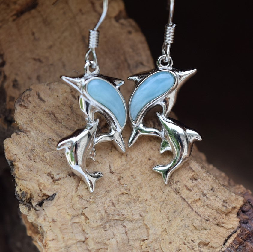 Dolphin Larimar Earrings (E34)