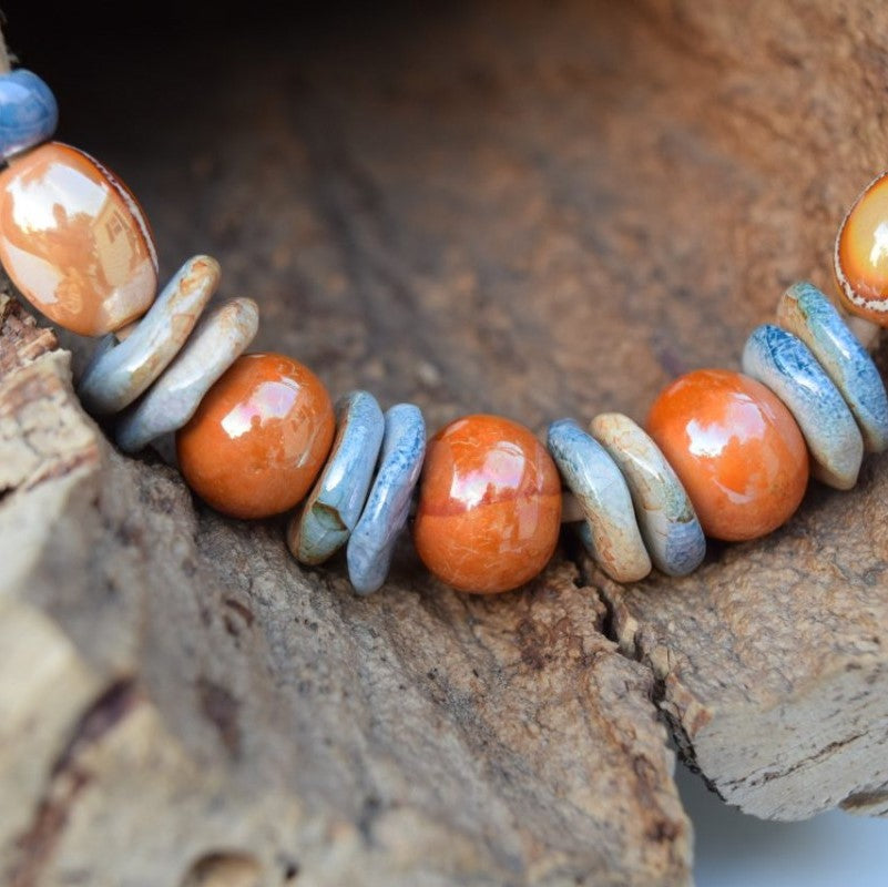 Ceramic Beaded Necklace (N72)