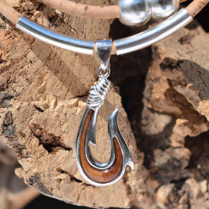 Sterling Silver Hawaiian KOA Wood Fish Hook Necklace (N86) – Naturally  Inspired Orlando