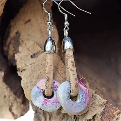Grecian Bead Cork Earrings (E10)