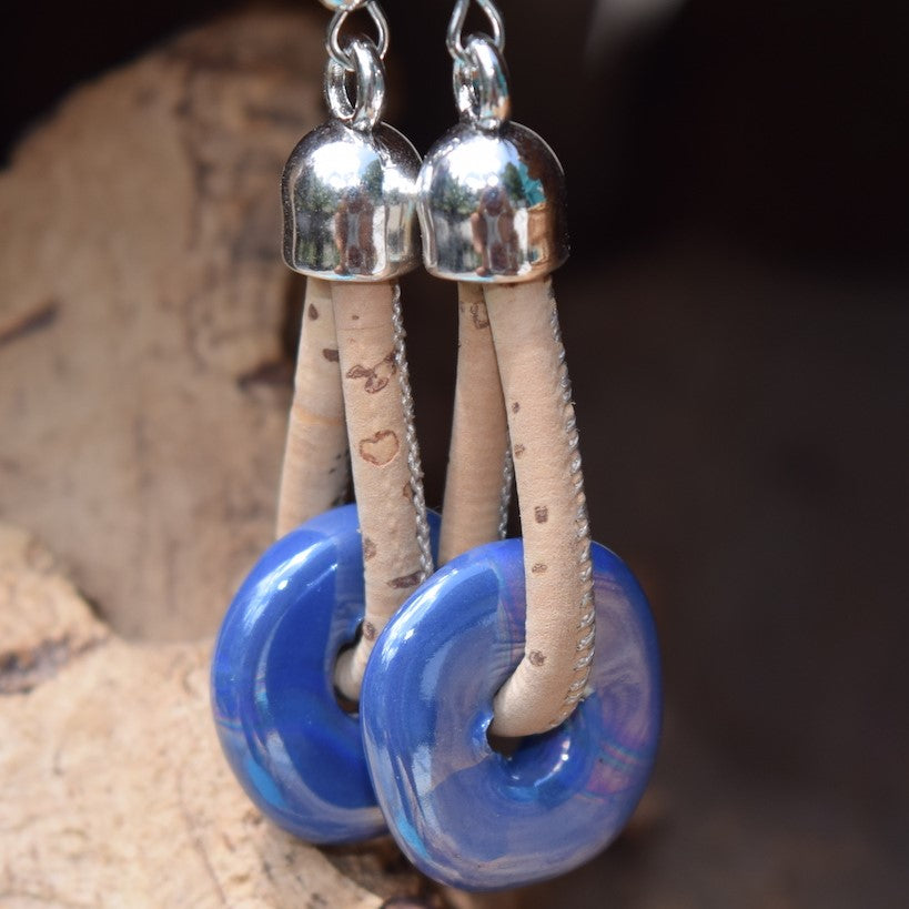 Grecian Bead Cork Earrings (E10)