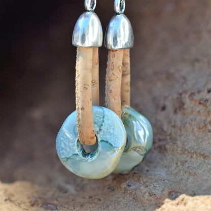 Grecian Bead Cork Earrings (E10)